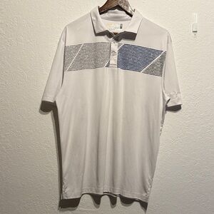 Nicklaus White and Blue StayDri Performance Polo Shirt Men’s Large Golf Moisture